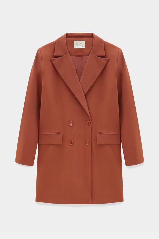 Brown Button Detailed Business Jacket - 1