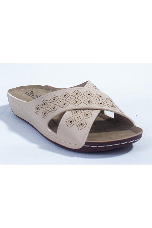Dza37-513 Beige Daily Orthopedic Women's Slippers