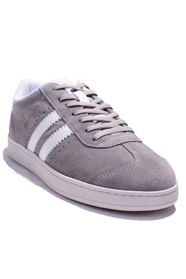 10224155 Gray White Suede Casual Men's Leather Shoes
