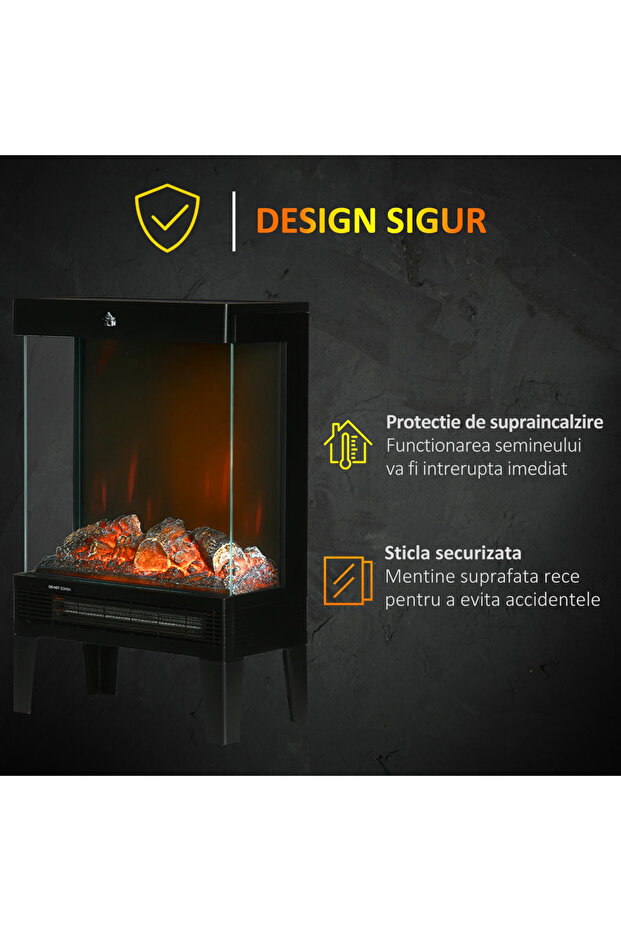 ® electric fireplace, 3D, 2000W, with realistic fire effect, remote control, LED panel - 4