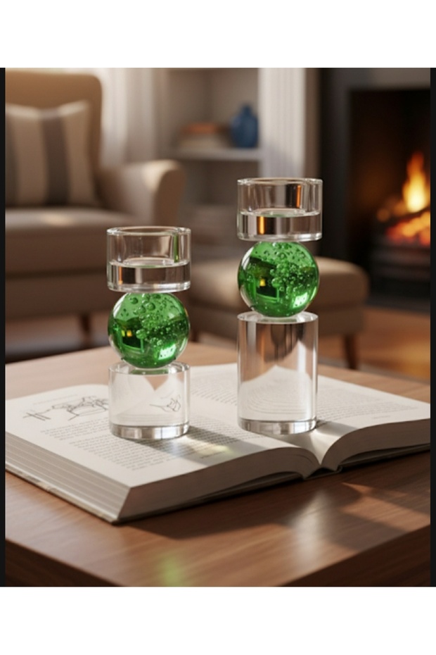 2 li silindir modern şamdan - 1