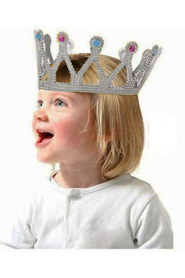 Mtxdpn Silver Color Children and Adults Compatible Queen Crown Princess Crown (121813) 8X25 cm