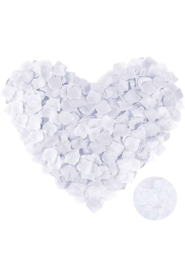 Mtxdpn White Color Rose Petal Shaped Confetti 5 Pack (121439) 500 Pieces