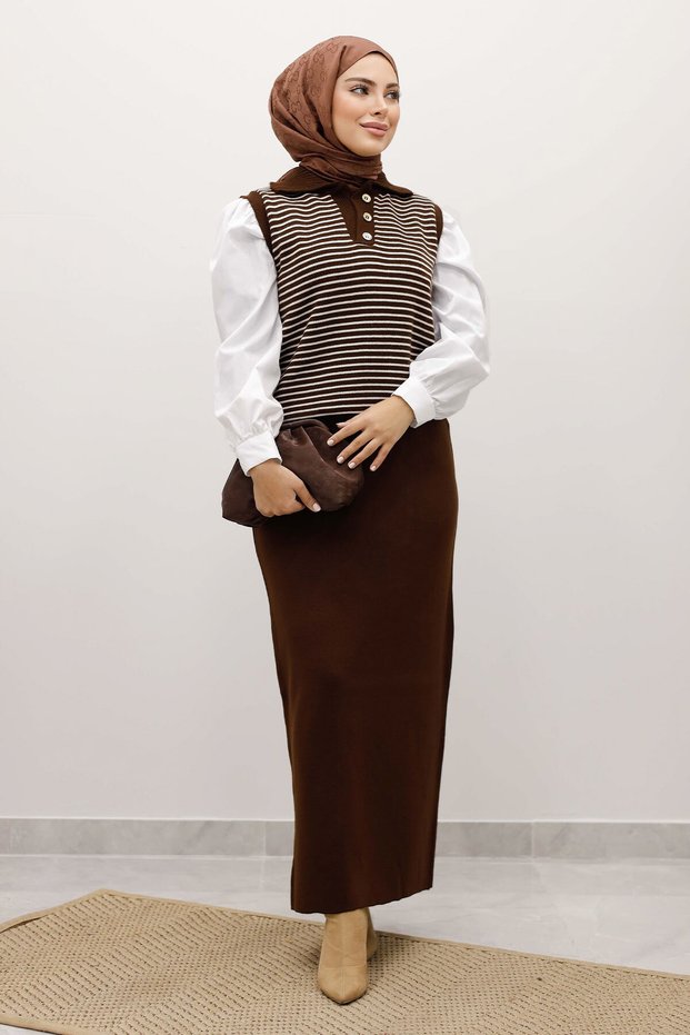 Striped Knitwear Sweater Tsd250239 Brown