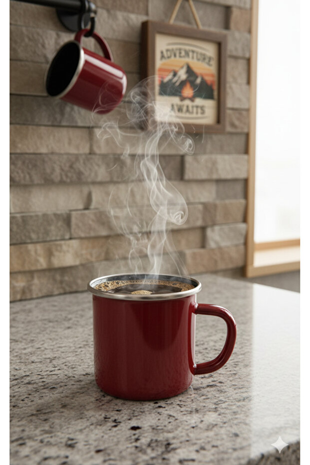 Enamel Camping Cup Red Color