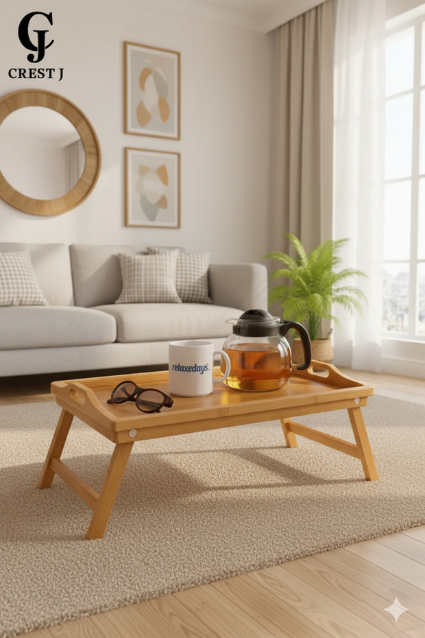 Tray bedside table with folding legs - 1