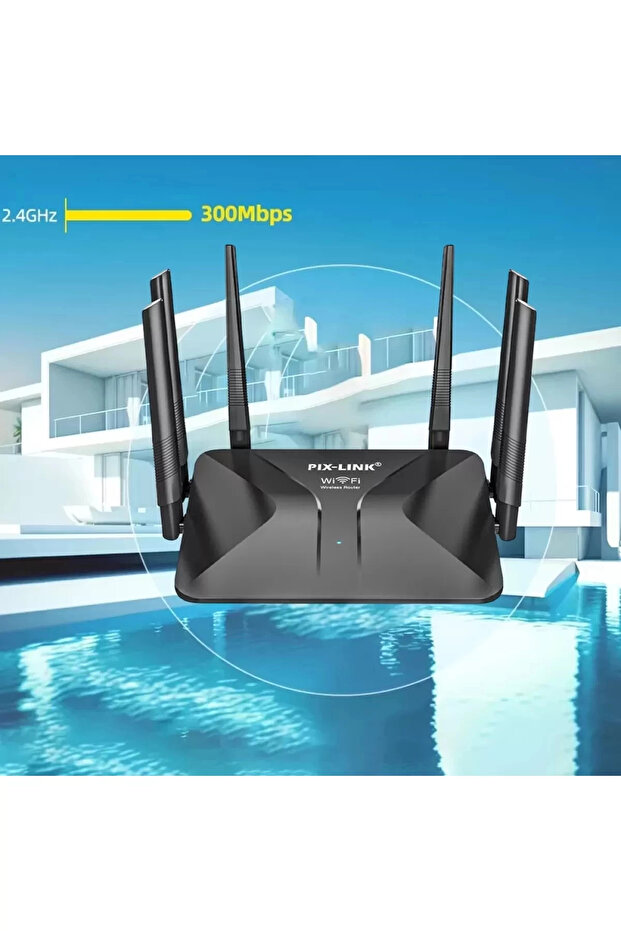 PiX-LiNK LV-WR50Q 300Mbps 6 Anten Wireless-N Wireless Internet Ap Home WiFi Router - 4