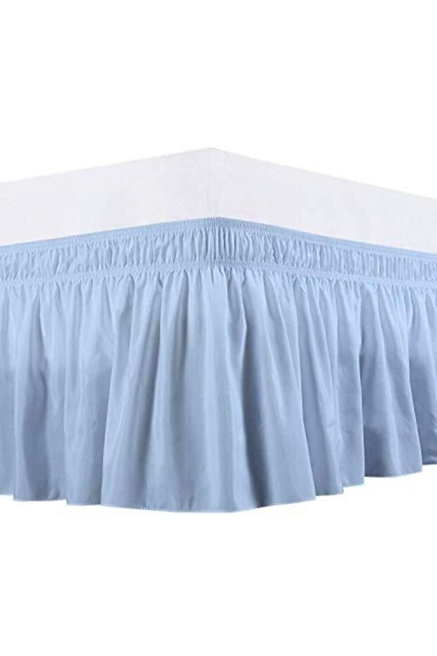 Double Sliding Light Baby Blue Base Skirt Cotton Satin