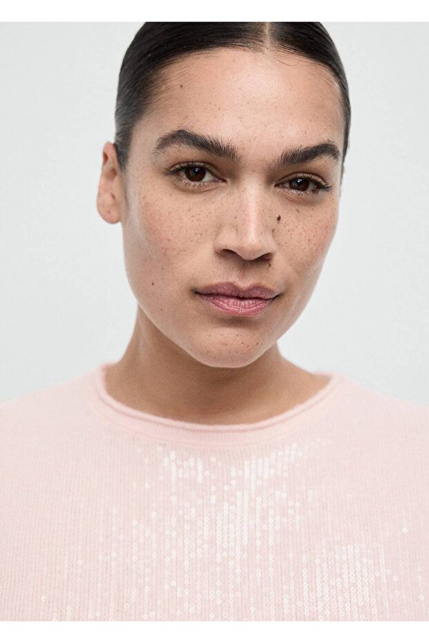 Kısa kollu pullu kazak - 5