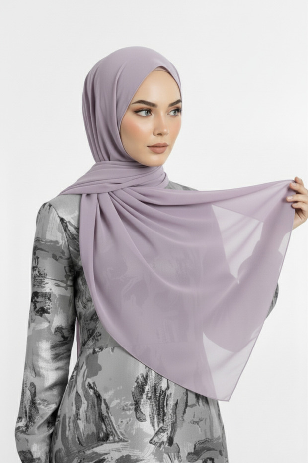 Crepe Chiffon Shawl Lilac – for Light, Comfortable, Stylish Daily and Special Occasion Combinations