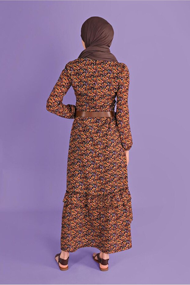 ÇİÇEKLİ ELBİSE 40813 - 3