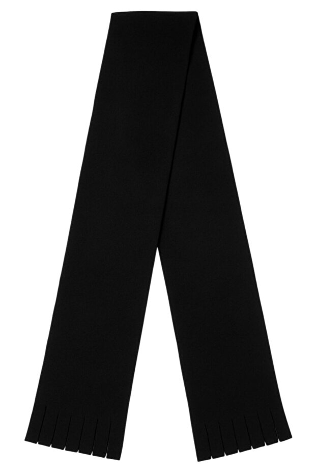 Unisex Black Winter Soft Textured Fleece Scarf