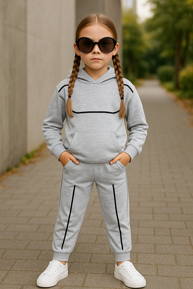 Hooded Girls' Tracksuit Set