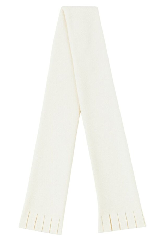 Unisex Ecru Winter Soft Textured Fleece Scarf