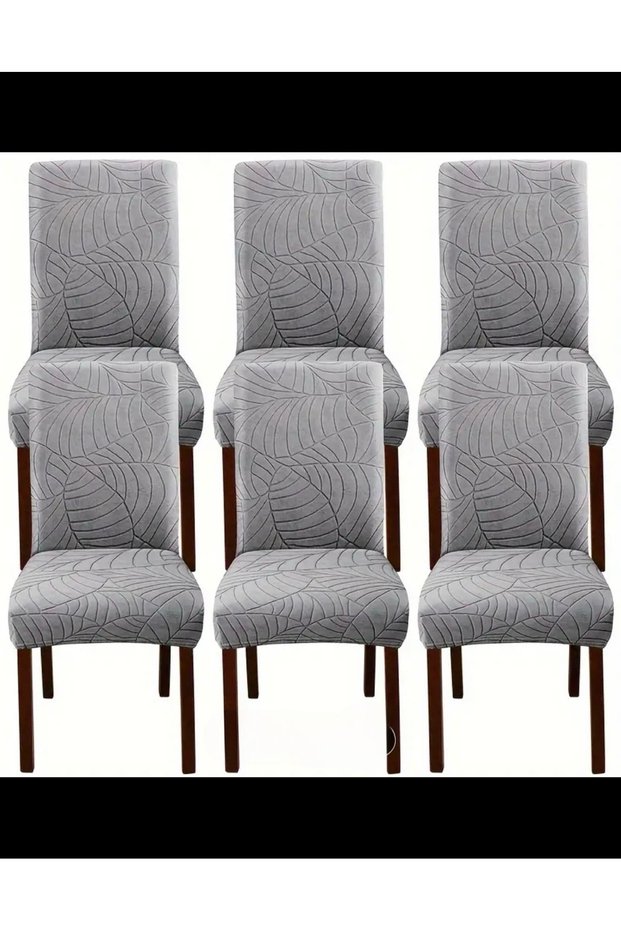 Chair Cover Lycra Flexible Washable 6Pcs Leaf Pattern Chair Cover Chair Cover