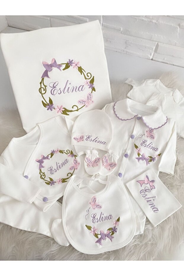 Embroidered Hospital Exit Set