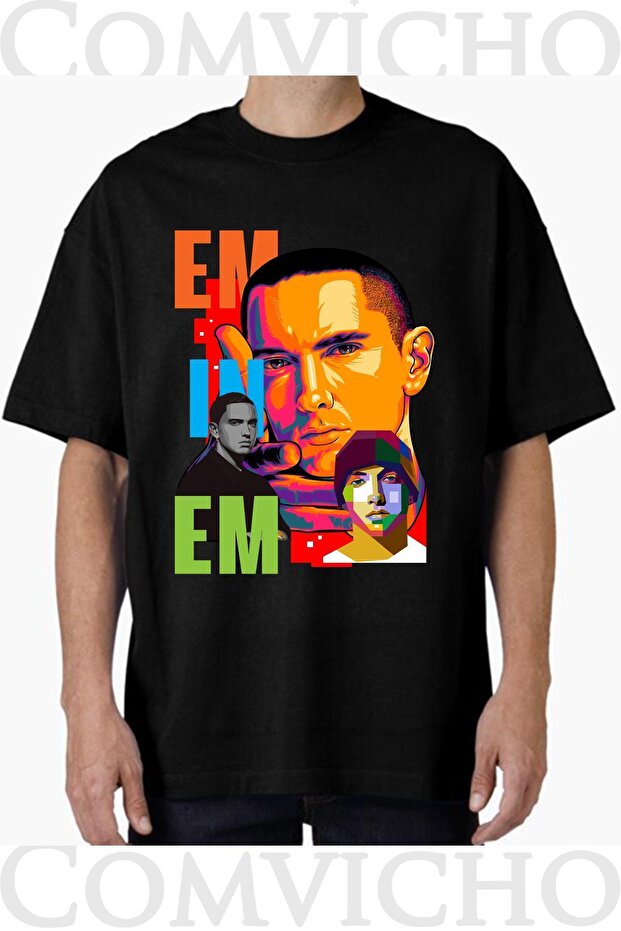 Unisex Eminem V4 Design Printed Oversize T-Shirt