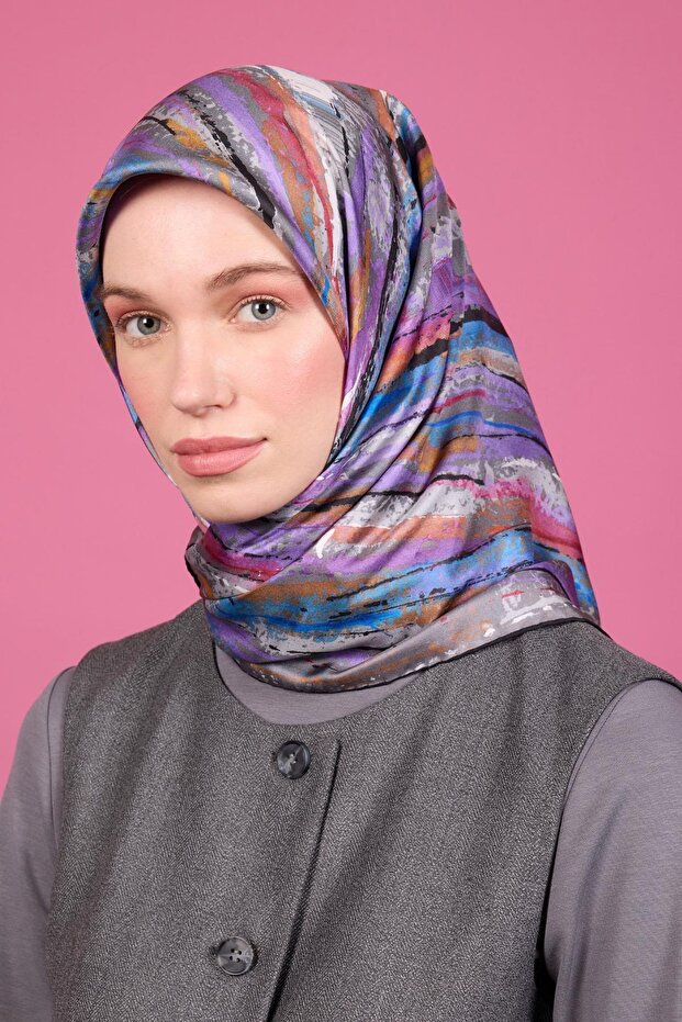 Silk Crepe Satin Scarf 2026 Winter Season 9096701-313