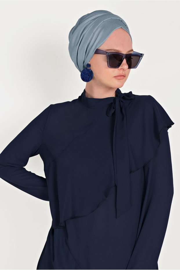 Neck Tie Asymetric Tunic 40447
