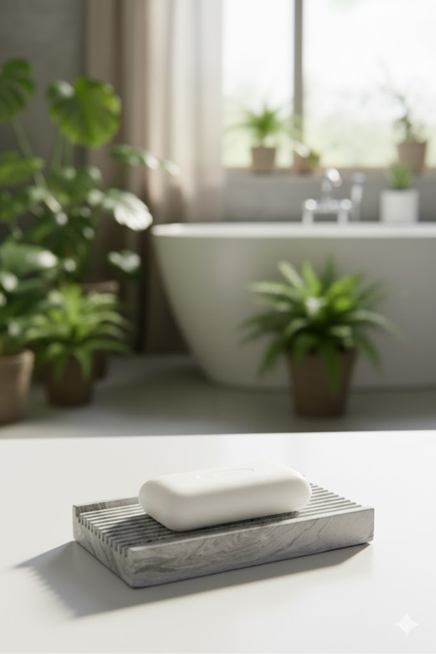 Handmade Rectangular Concrete Solid Soap Dispenser - 2