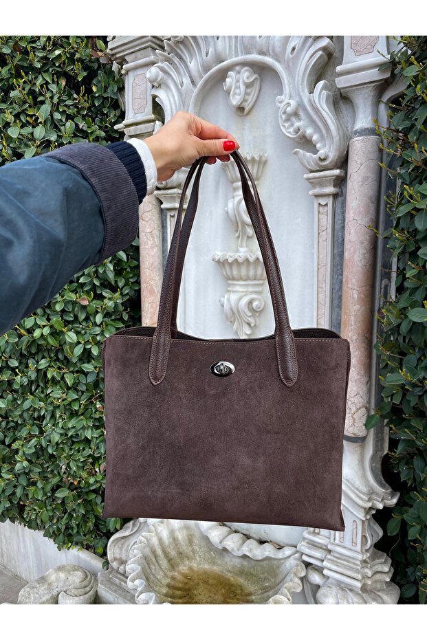 Genuine Suede Leather Women's Shoulder Bag Yc 012074 Hsd