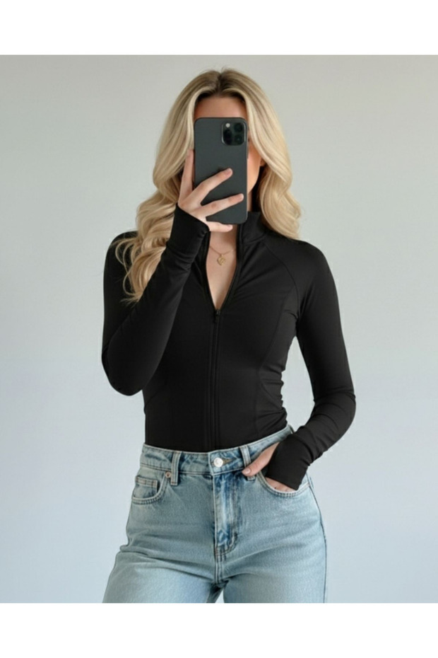 Y2K Rover Basic Slim Fit halenka na zip - 1
