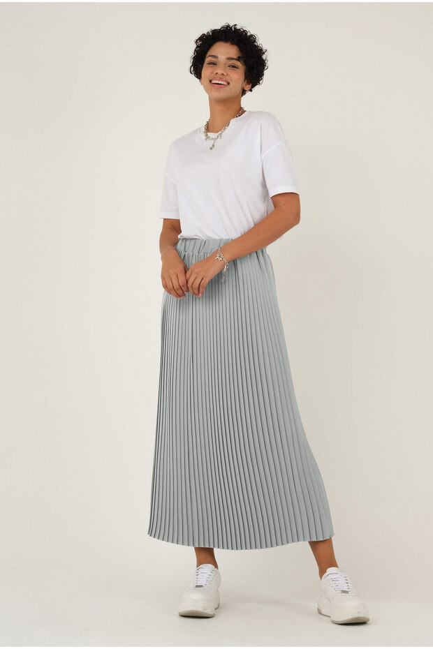 Piliseli Etek Gri - 4