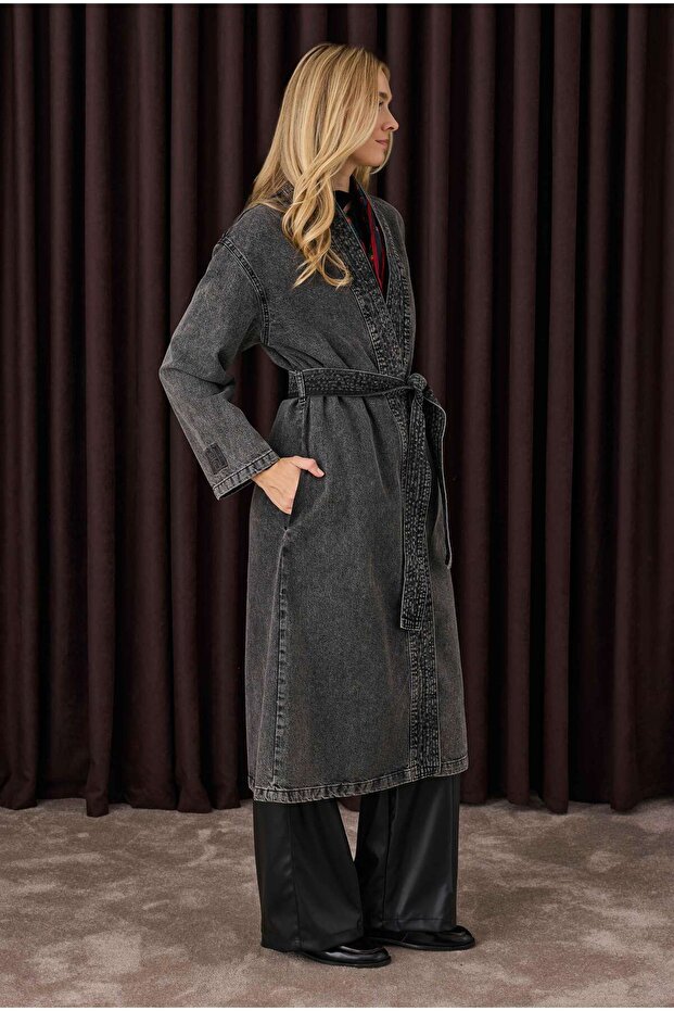 Denim Kimono Antrasit - 5