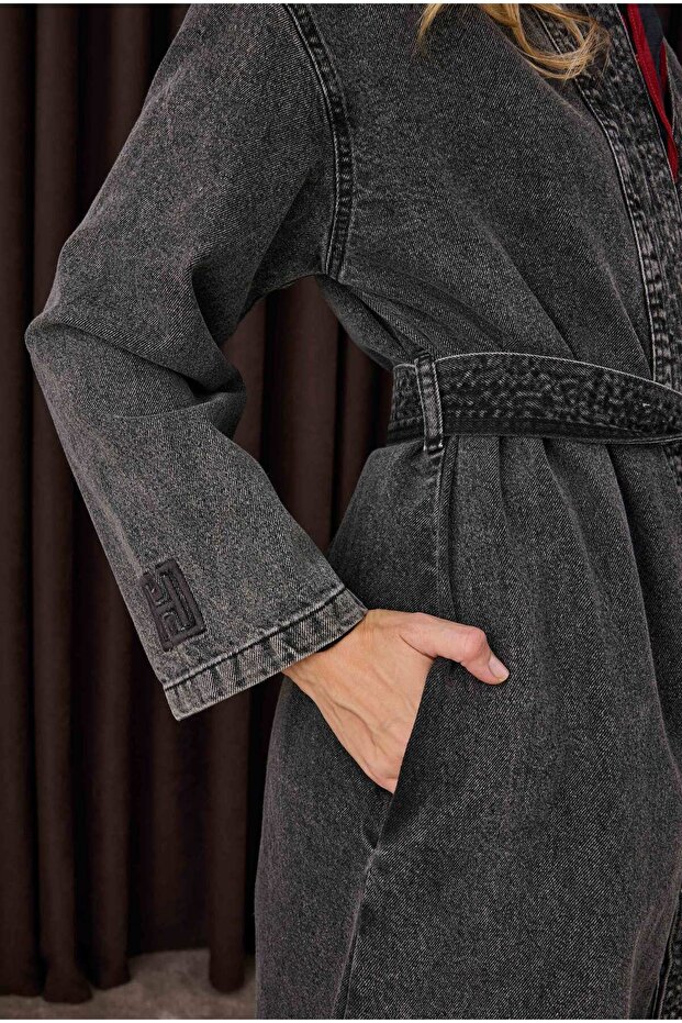 Denim Kimono Antrasit - 6