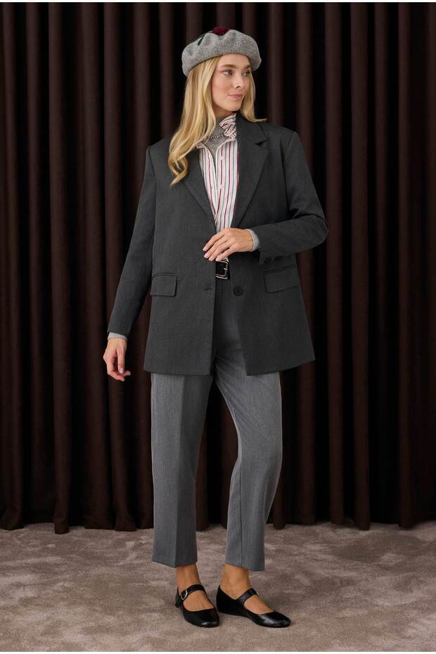 Klasik Blazer Ceket Antrasit - 4