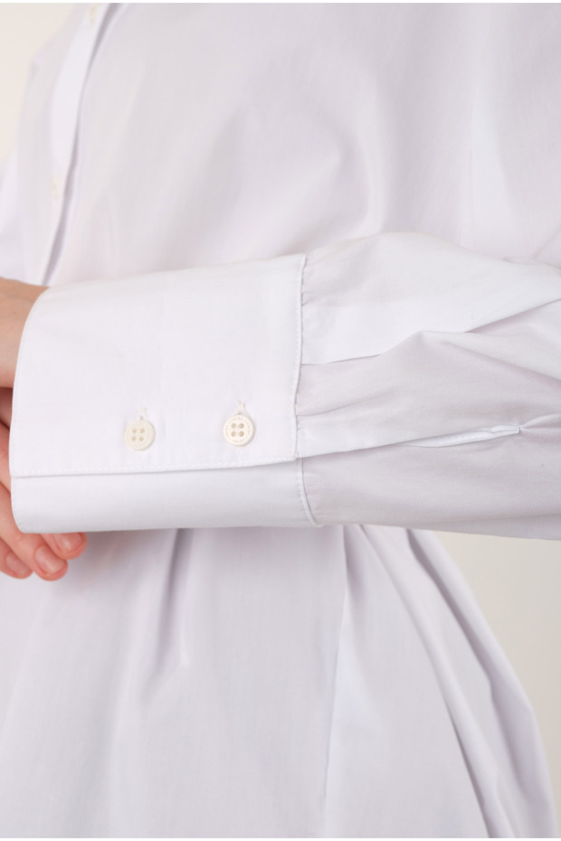 Poplin Gömlek Kısa Ekru - 3