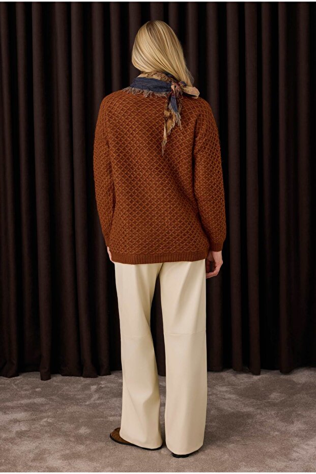 Örümcek Örgülü Kazak Kiremit - 4