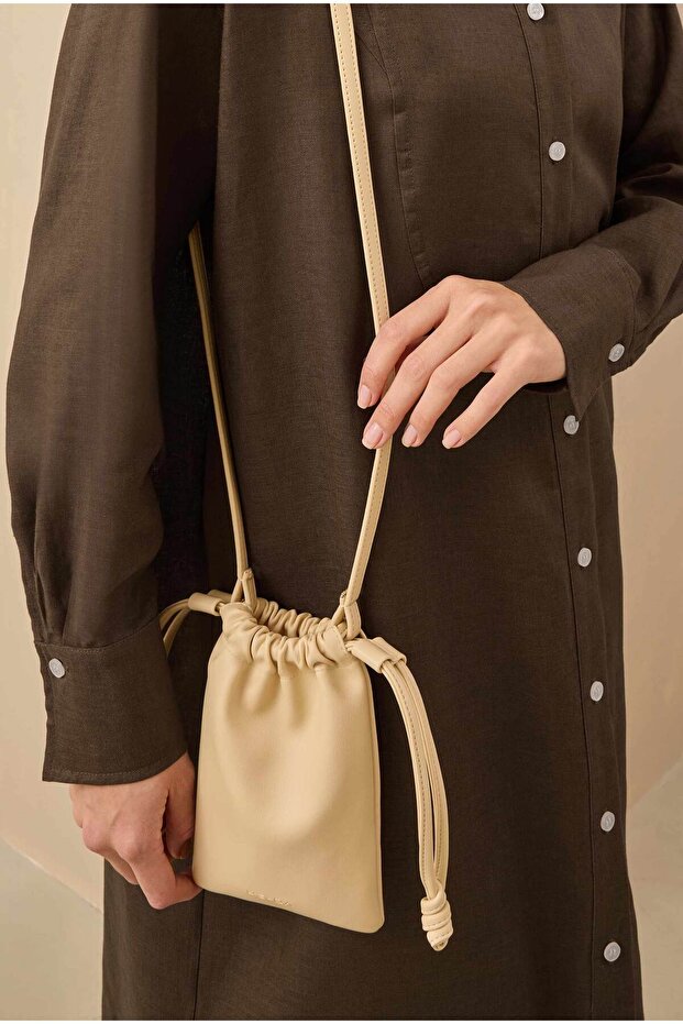 Mini Kese Çanta Tereyağ - 4