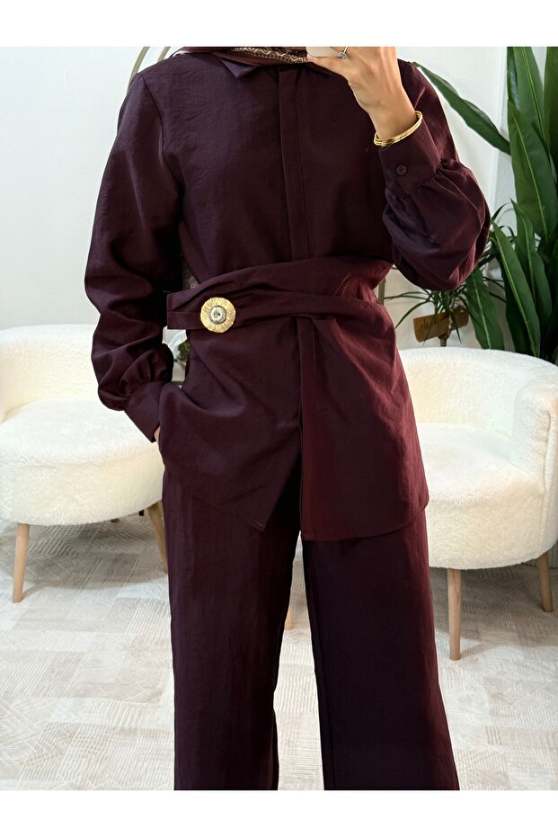 BROŞLU TAKIM BORDO - 2