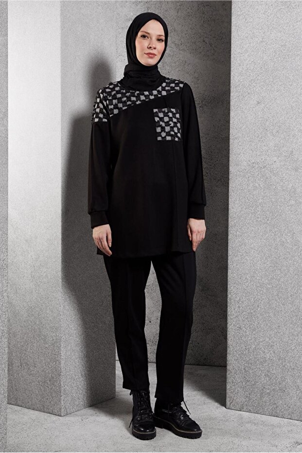 طقم بنطلون منقوش موديل 45158 - 2