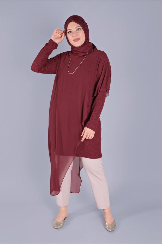 Volanli Stone-Embellished Silvery Tunic 40859