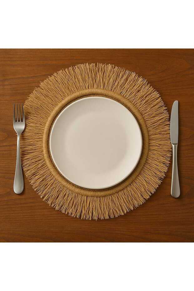 سجادة مصنوعة يدويًا من قماش الجوت والرافيا - 3