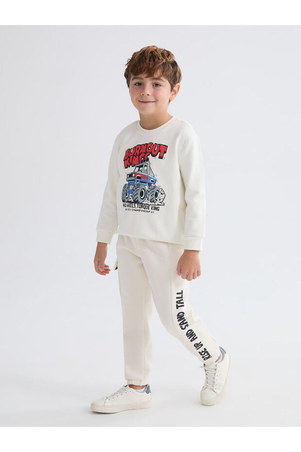 Özmarka New Season Elastic Waist Printed Boys' Jogger Sweatpants