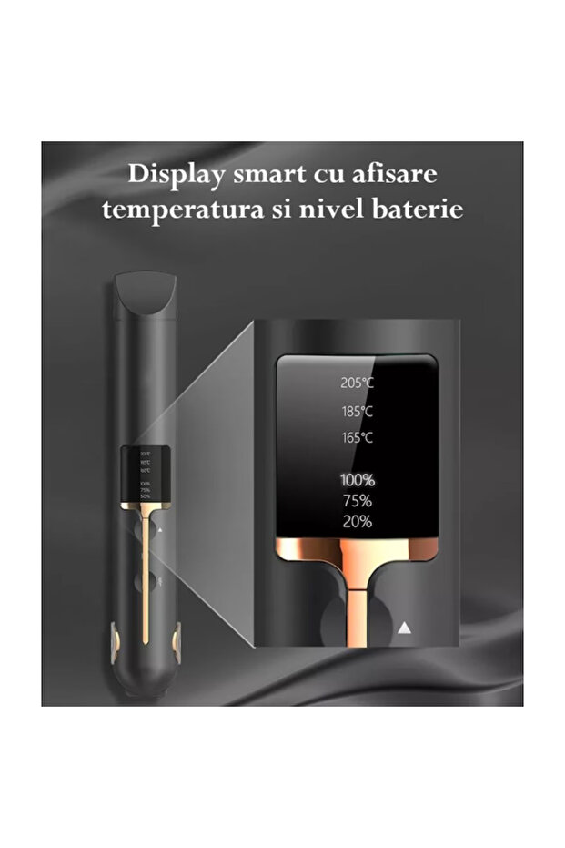 Ceramic 2-in-1 Hair Straightener with LCD Display, External Battery, and Temperature Control, Portab - 3