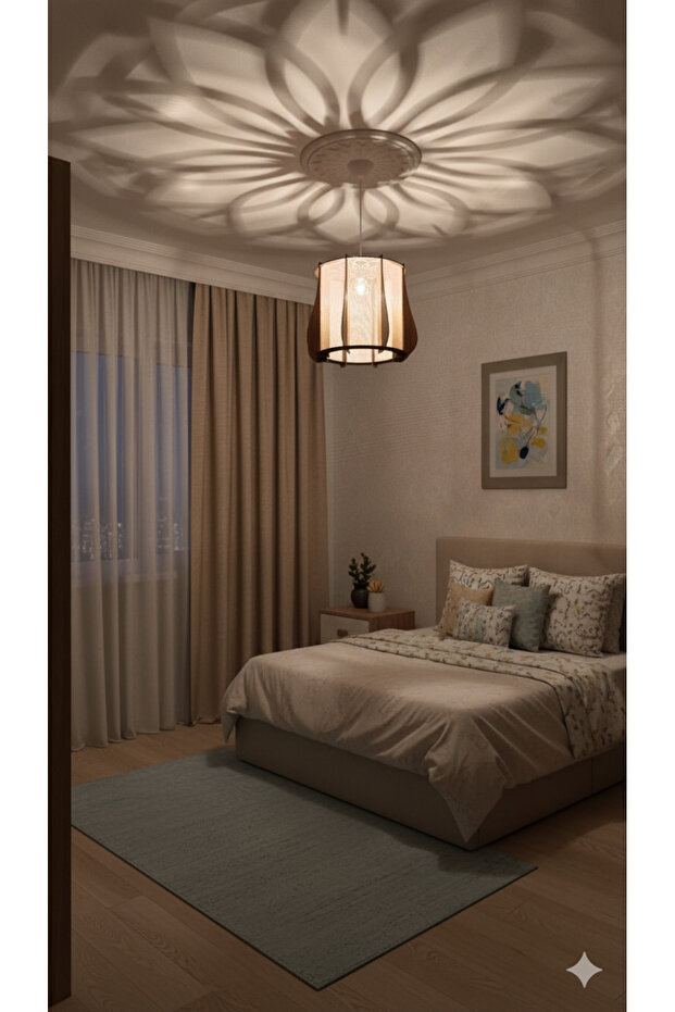 BSD DEKORATİF TÜLLÜ TEKLİ SARKIT AVİZE - 4