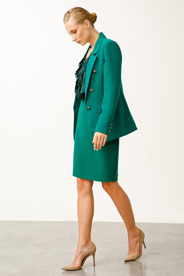 Blazer Süs Düğmeli Ceket - 6