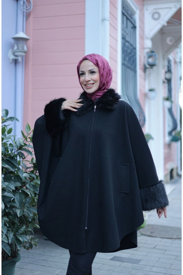 KÜRKLÜ PANÇO Siyah - 5