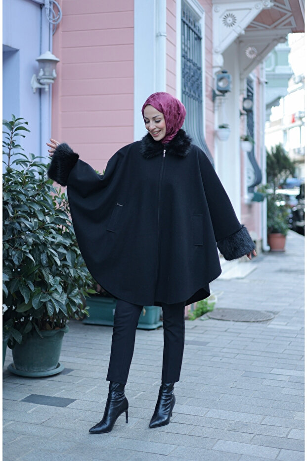 KÜRKLÜ PANÇO Siyah - 8