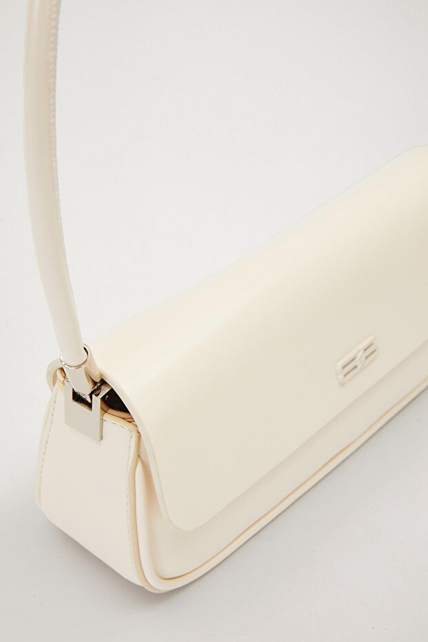 Geantă de umăr crem cu curea lungă - 3