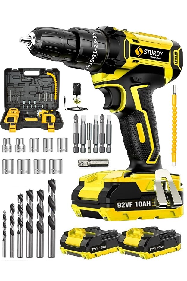 Sturdy Japon Tech St58 24 V 5 AH Darbeli Çift Akülü Turbo Güç Ekstra Güçlendirilmiş Akülü Matkap 27 PRÇSET