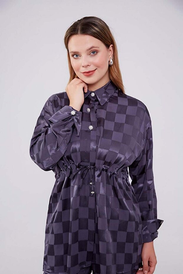 مجموعة مزدوجة منقوشة على شكل رقعة الشطرنج من جاكا أنثراسايت - 4