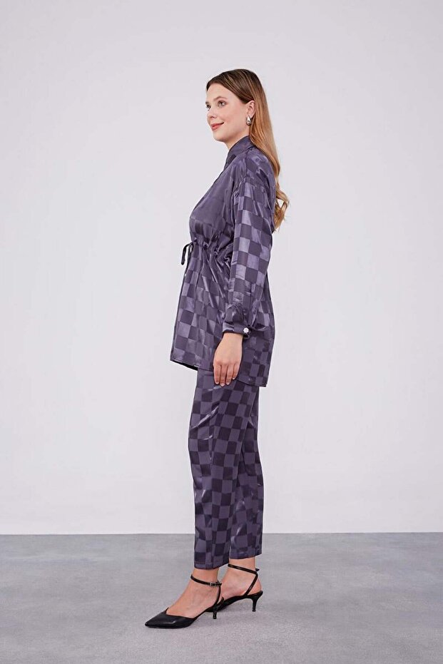 مجموعة مزدوجة منقوشة على شكل رقعة الشطرنج من جاكا أنثراسايت - 3