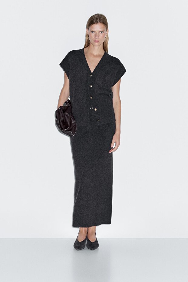 Çift taraflı midi etek - 1