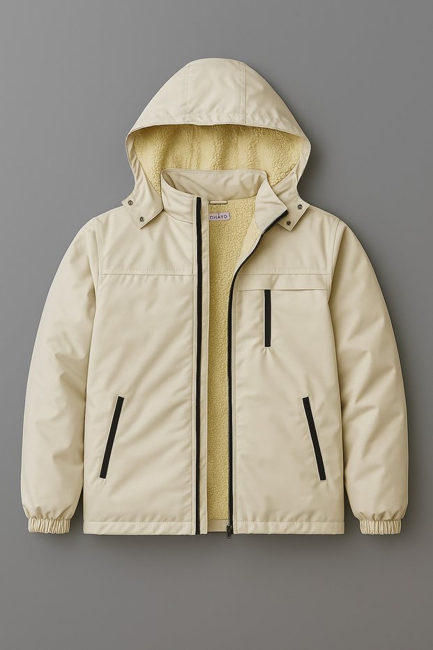 Men's Detachable Hooded Waterproof Men's Coat Jacket with Fur Inside