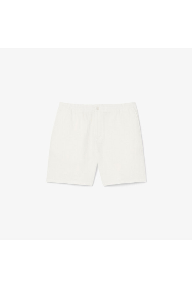 Erkek Relaxed Fit Beyaz Şort - 4